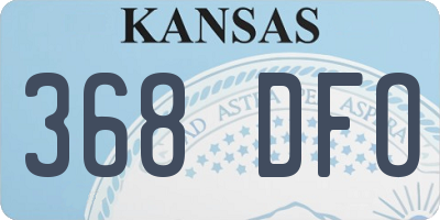 KS license plate 368DFO