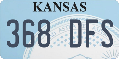 KS license plate 368DFS