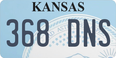 KS license plate 368DNS