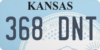 KS license plate 368DNT