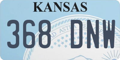 KS license plate 368DNW