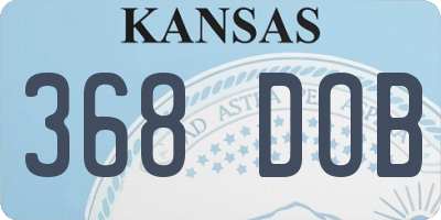 KS license plate 368DOB