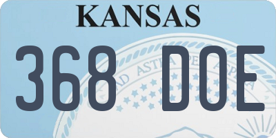 KS license plate 368DOE
