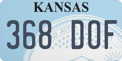 KS license plate 368DOF