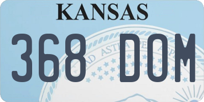 KS license plate 368DOM