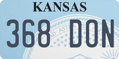 KS license plate 368DON