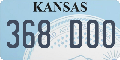 KS license plate 368DOO