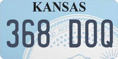 KS license plate 368DOQ