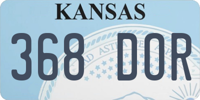 KS license plate 368DOR