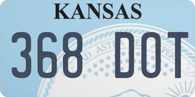 KS license plate 368DOT