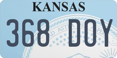 KS license plate 368DOY