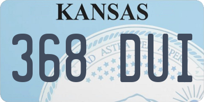 KS license plate 368DUI