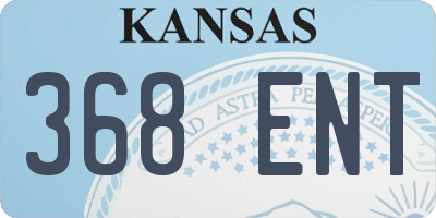 KS license plate 368ENT