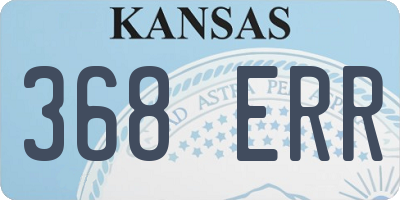 KS license plate 368ERR