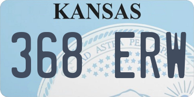 KS license plate 368ERW