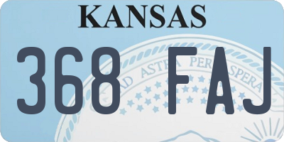 KS license plate 368FAJ