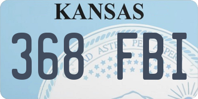 KS license plate 368FBI