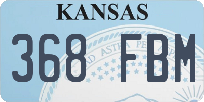 KS license plate 368FBM