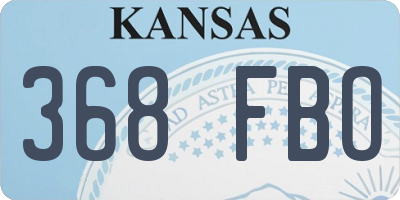 KS license plate 368FBO