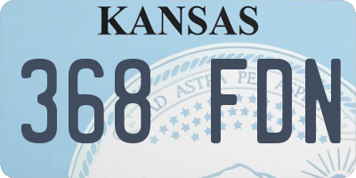 KS license plate 368FDN