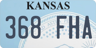 KS license plate 368FHA