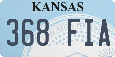 KS license plate 368FIA