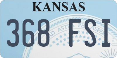 KS license plate 368FSI