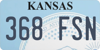 KS license plate 368FSN