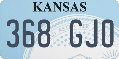 KS license plate 368GJO