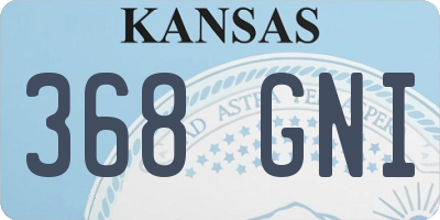 KS license plate 368GNI