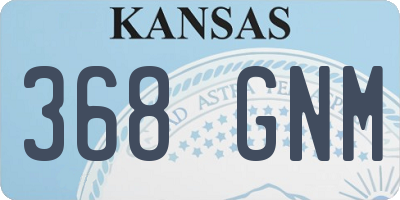 KS license plate 368GNM
