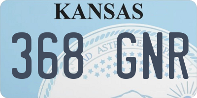 KS license plate 368GNR