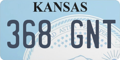 KS license plate 368GNT