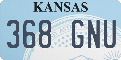 KS license plate 368GNU