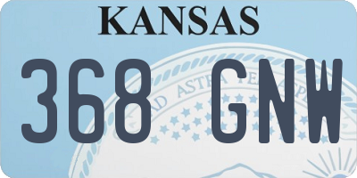KS license plate 368GNW