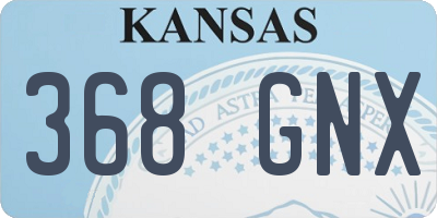 KS license plate 368GNX