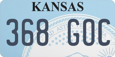 KS license plate 368GOC