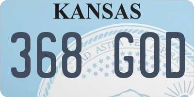 KS license plate 368GOD