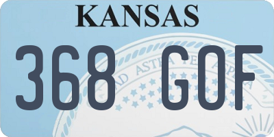 KS license plate 368GOF