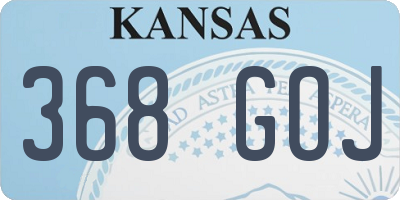 KS license plate 368GOJ
