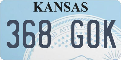 KS license plate 368GOK