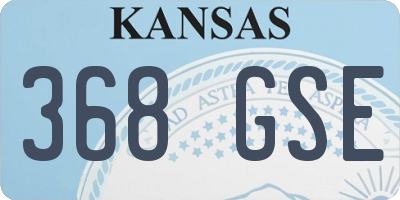 KS license plate 368GSE