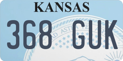 KS license plate 368GUK