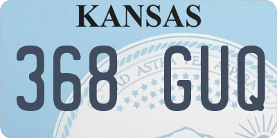 KS license plate 368GUQ