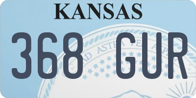 KS license plate 368GUR