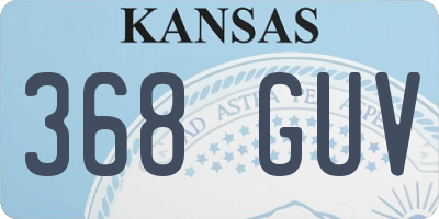 KS license plate 368GUV