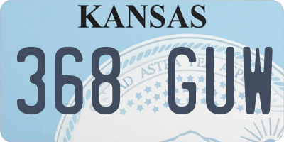 KS license plate 368GUW