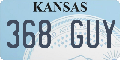 KS license plate 368GUY