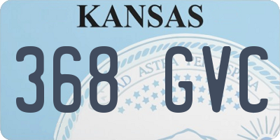KS license plate 368GVC