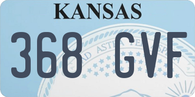 KS license plate 368GVF